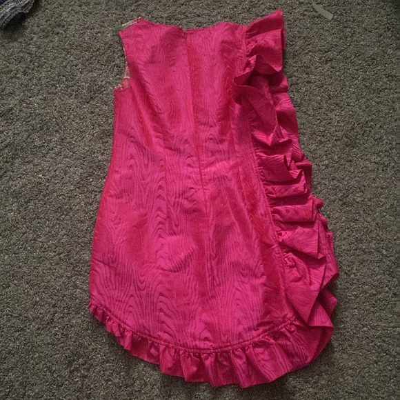 Buru dress w/ lining. Hot pink/textured w/ ruffles. Size xs. Great condition. - Picture 2 of 5